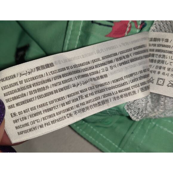 Hollister Mens Swim Trunks Sz S Green Pink Flamingos Lined Swimwear Shorts SMALL - Picture 5 of 16